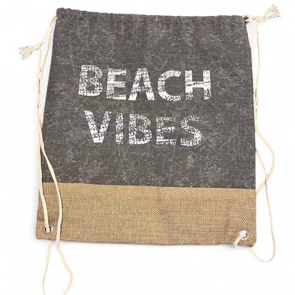 Beach Vibes Drawstring Bag